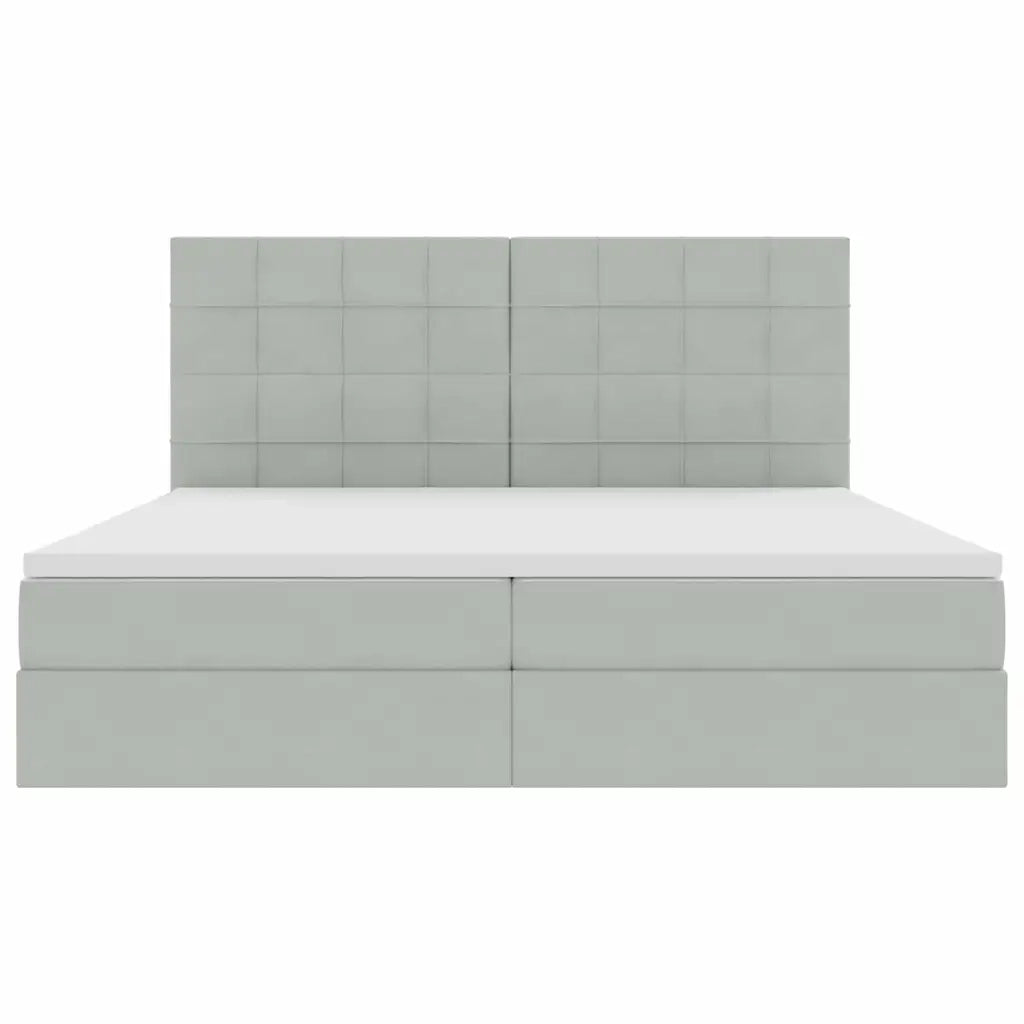 Letto con contenitore e LED Grigio chiaro 200 x 200 cm Velluto 3372687