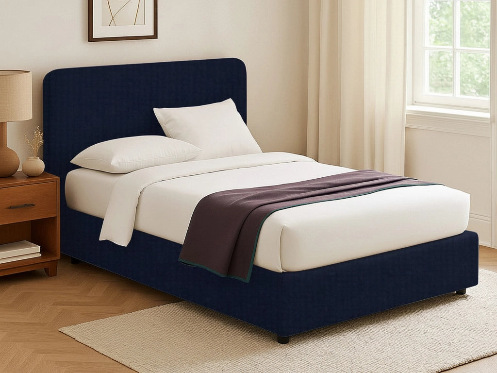 Reading, Letto Singolo Sfoderabile Made in Italy, Viola Scuro