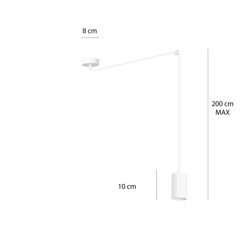 Lampada a sospensione Emibig Traker bianca 1xGU10 3m
