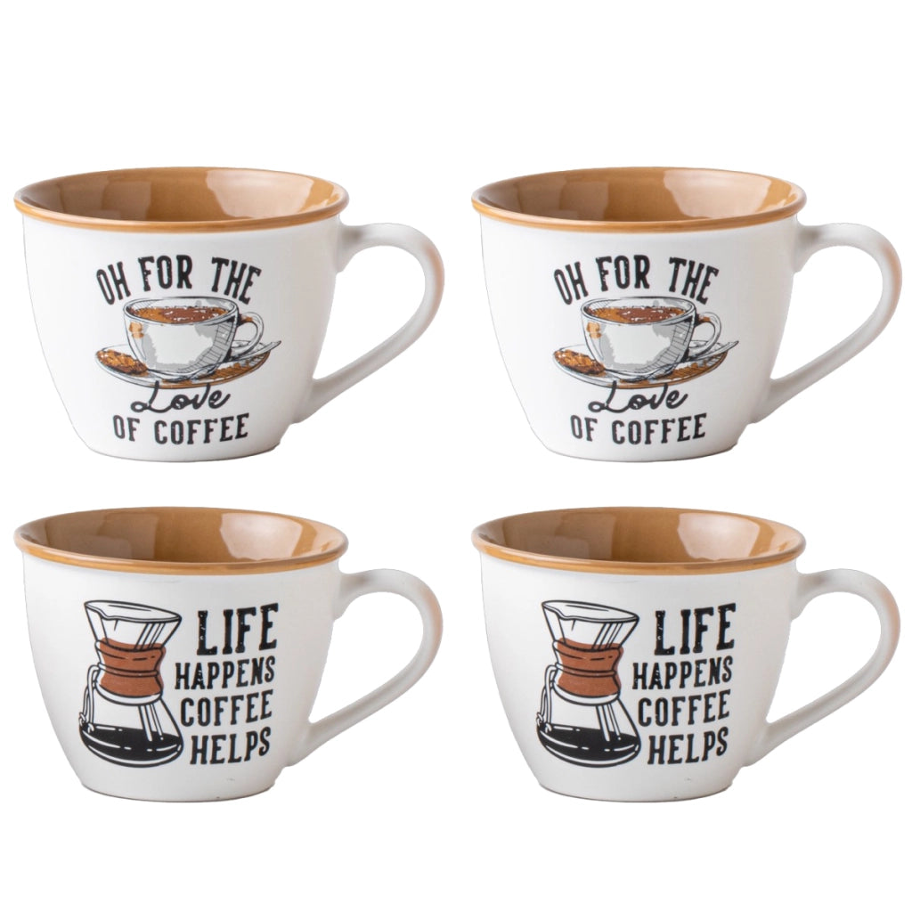 MAURY'S SET 4 TAZZE DEISGN CAFFE DA 550 CC IN DISEGNO ASSORTITO