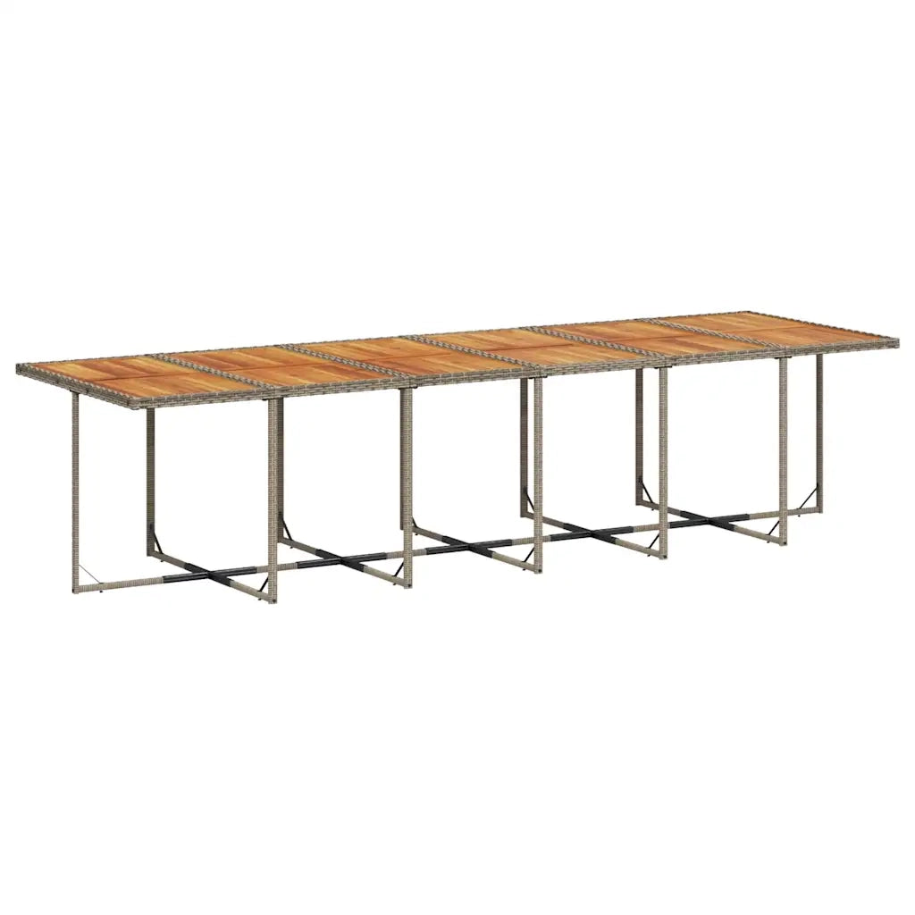 Set da Pranzo da Giardino 17pz con Cuscini Grigio in Polyrattan 3211190