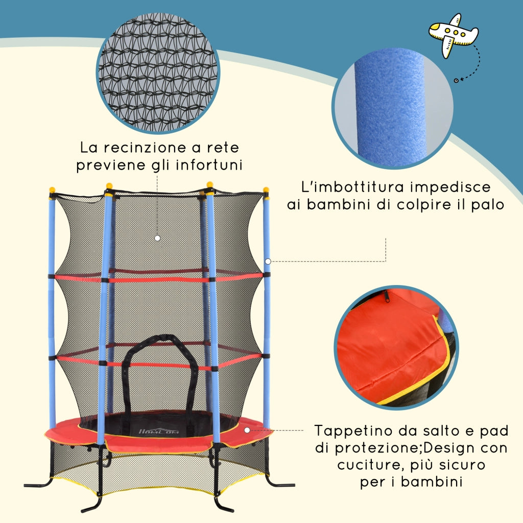 Trampolino per Bambini con Rete Sicurezza ¨C zephmum ¨C Blu