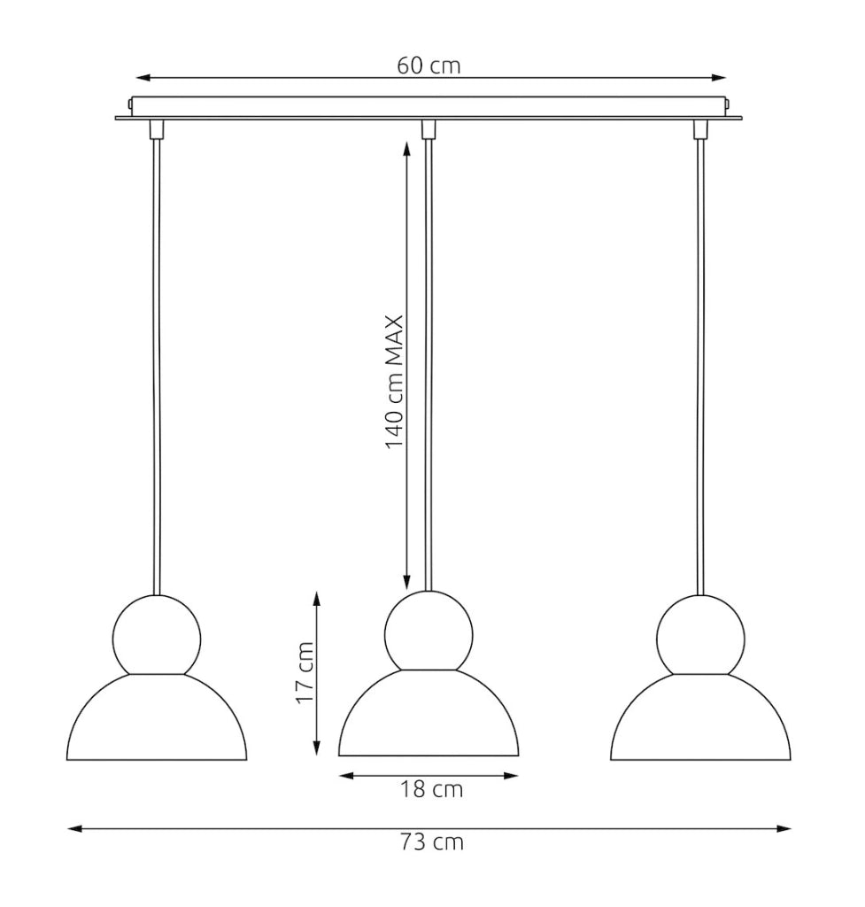 Lampada da soffitto KAKI 3xE27 bianco-beige Emibig