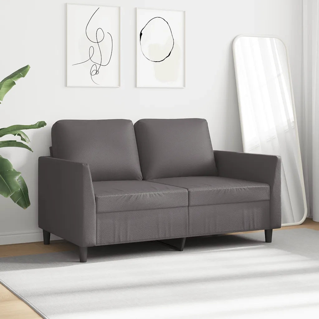 Divano a 2 Posti-Sofa 2 Posti Grigio 120 cm in Similpelle 206312