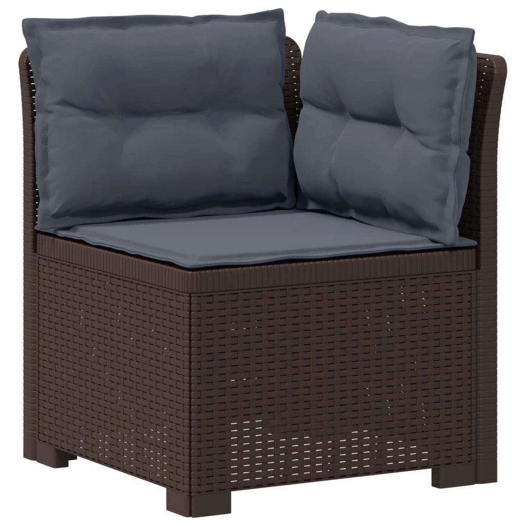 Divano da esterno-Divano da Giardino 3 posti con cuscini in look rattan PP 354952