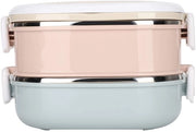 Lunchbox Isolato - Contenitore di Cibo Portatile - Doppia Lastra - Acciaio Inox 304 - Igiene - Tenuta del Calore 2 Ore
