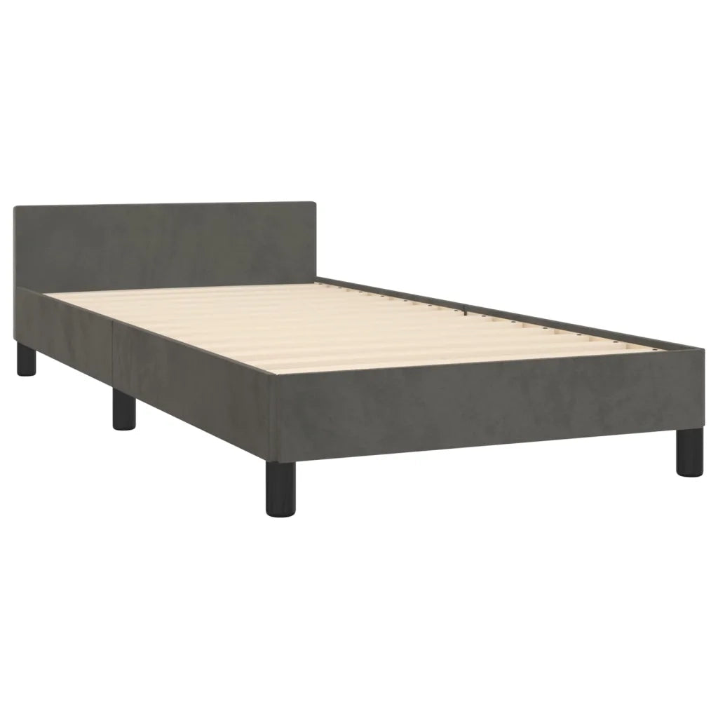 Giroletto senza Materasso Grigio Scuro 80x200 cm Velluto