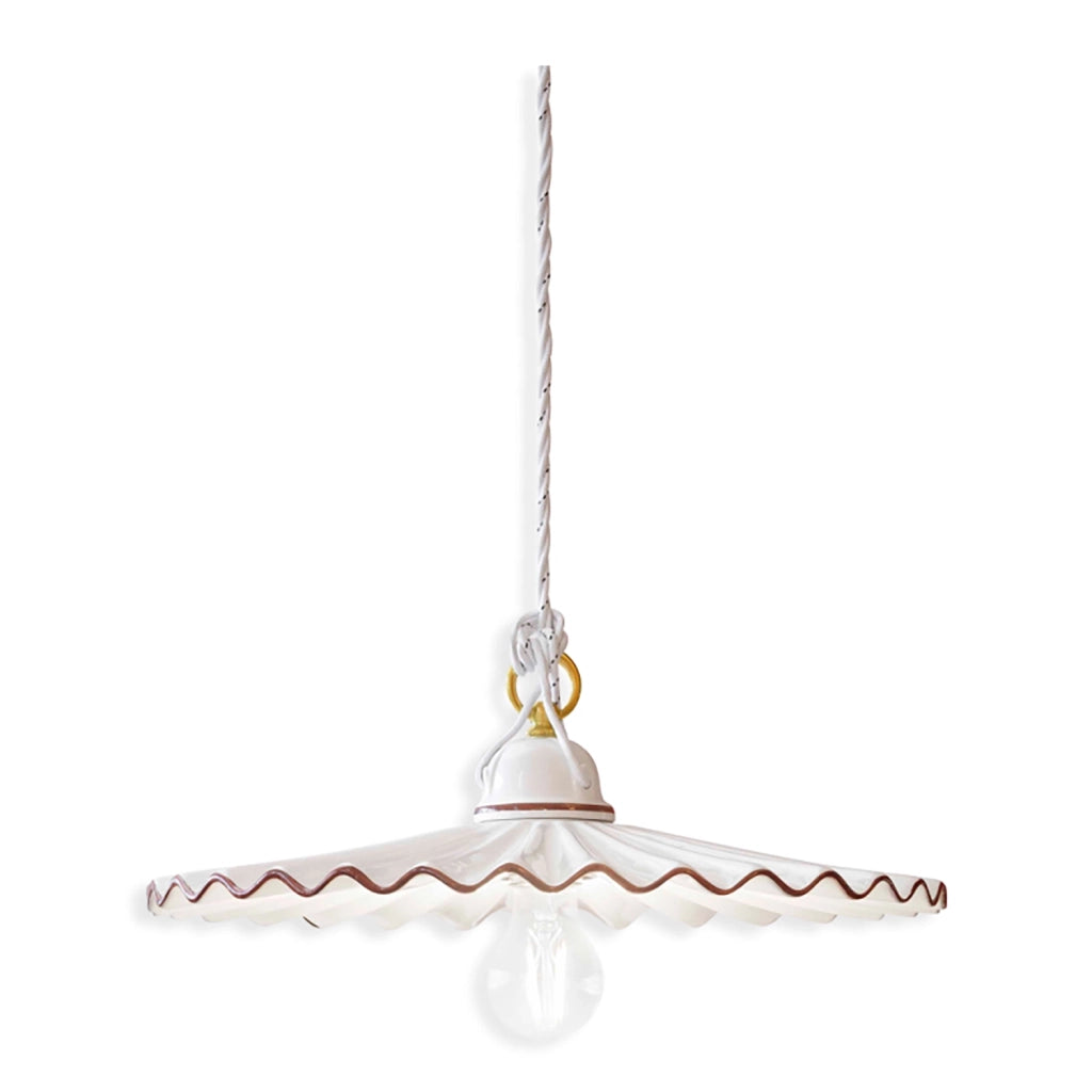 Sospensione Classica L&aposAquila Ottone E Ceramica Decorato Diam. 41Cm 1 Luce E27