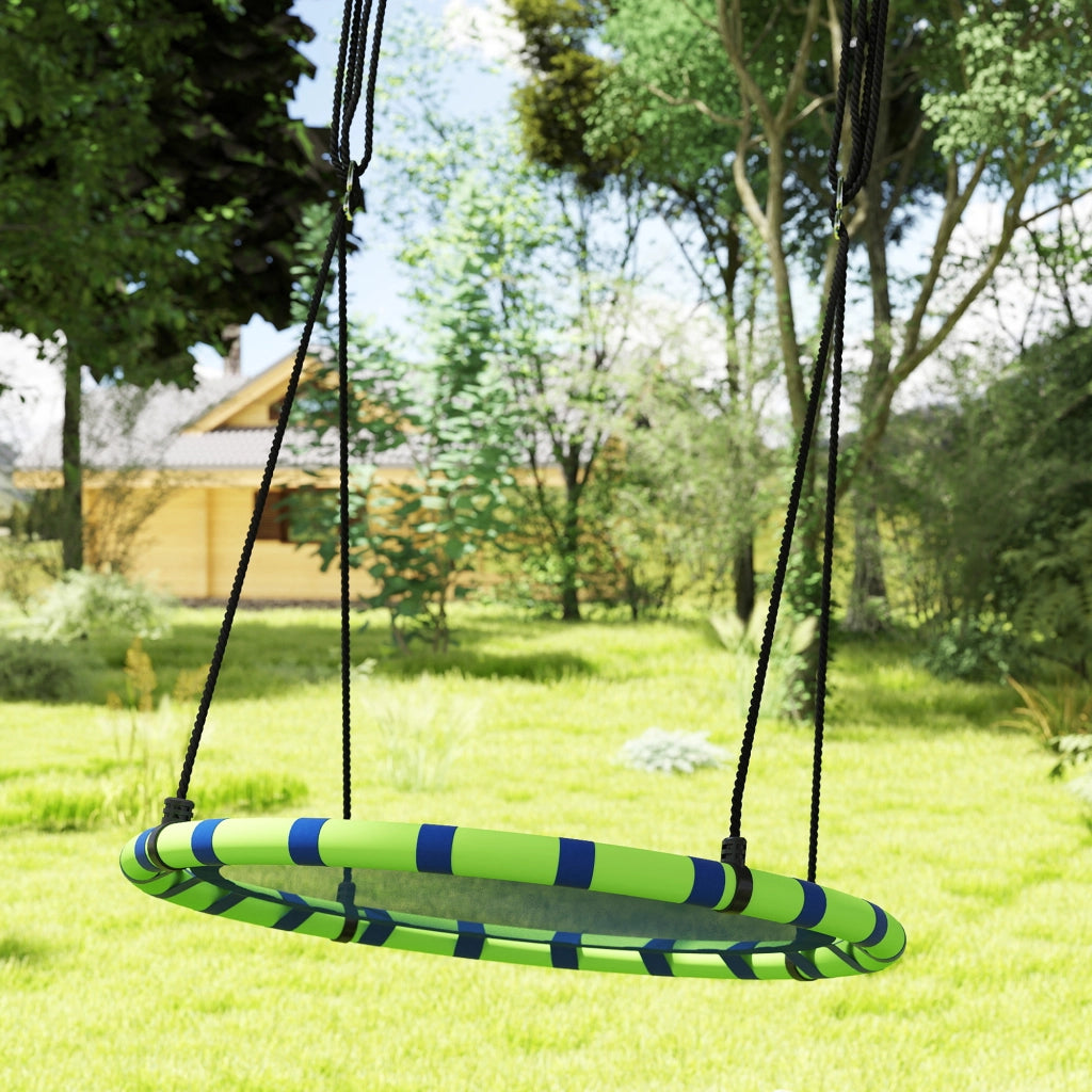 Altalena da Giardino per Bambini ¨C Minimal ¨C ?100x180 cm Blu e Verde