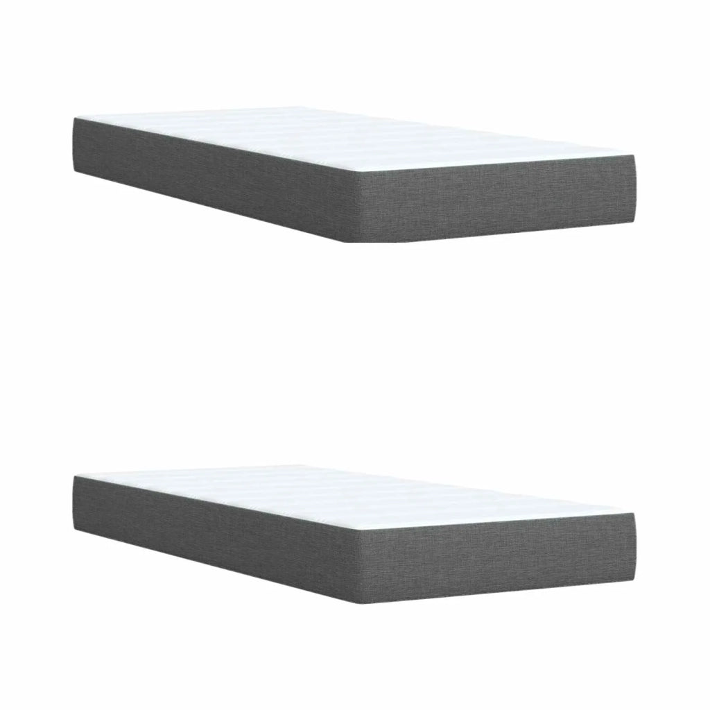 Letto box spring con materasso Grigio Scuro 200 x 200 cm 3453003
