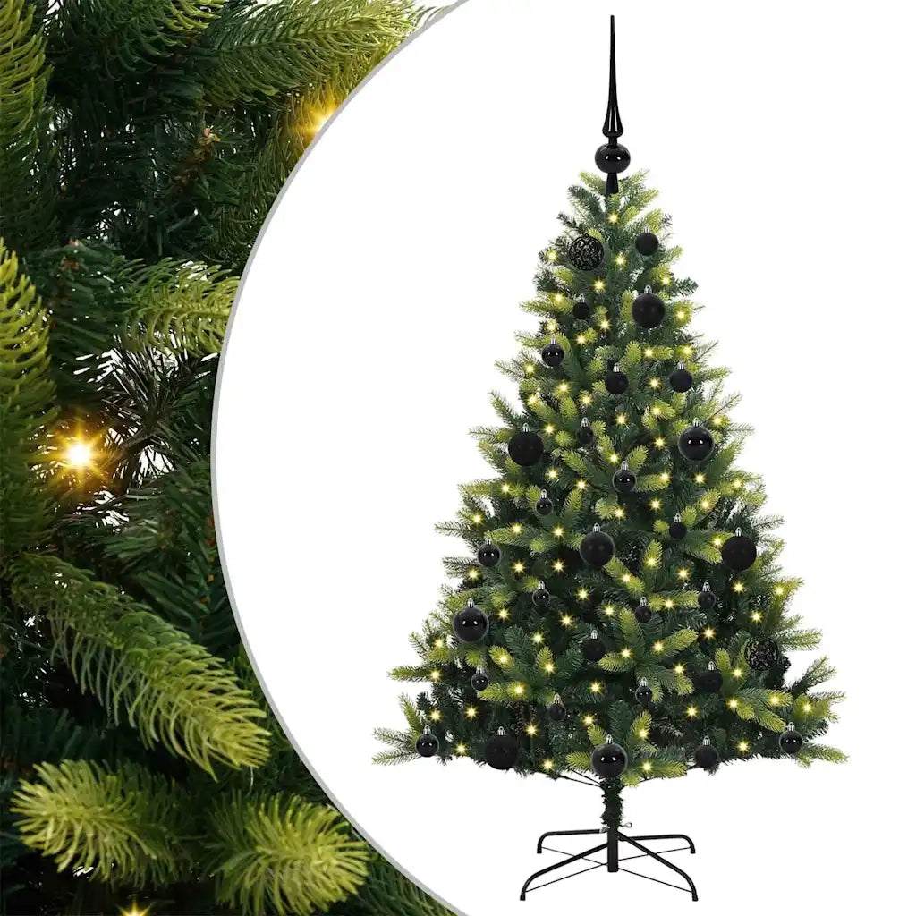 Albero di Natale Artificiale Pieghevole 150 LED Verde 120 cm 3395974