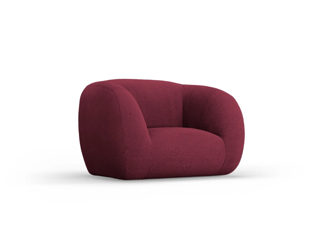 Cosmopolitan Design - Poltrona "Essen" in bouclé bordeaux 