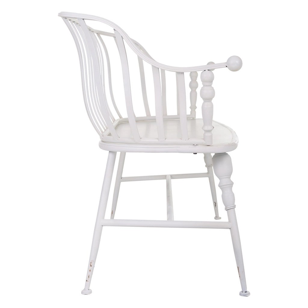 Sgabello in metallo bianco 128x53x86h