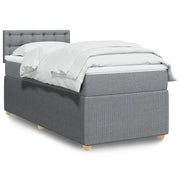 Giroletto a Molle con Materasso Grigio Chiaro 80x200 cm Tessuto