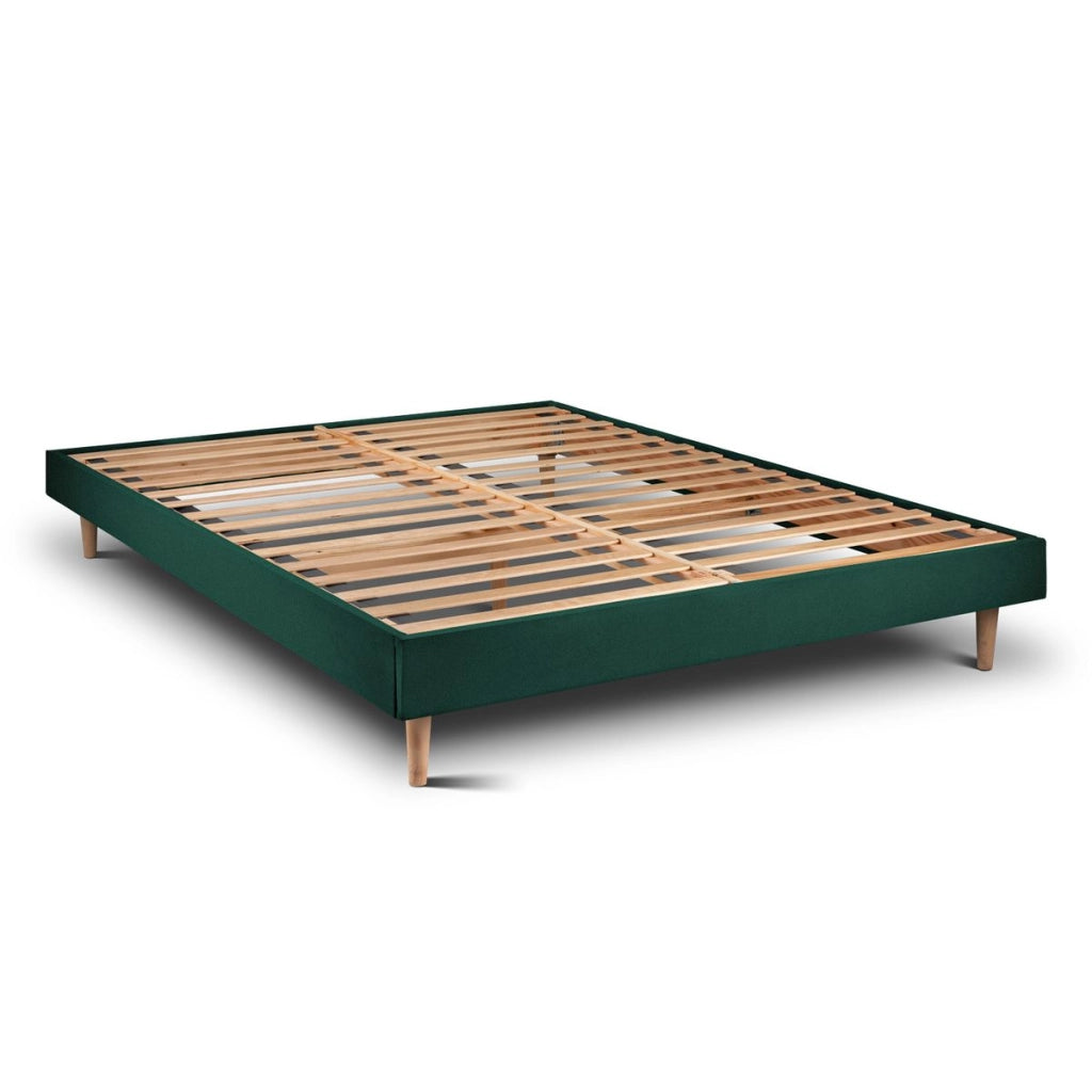 Letto 200x200 cm con testata imbottita - Tessuto velluto