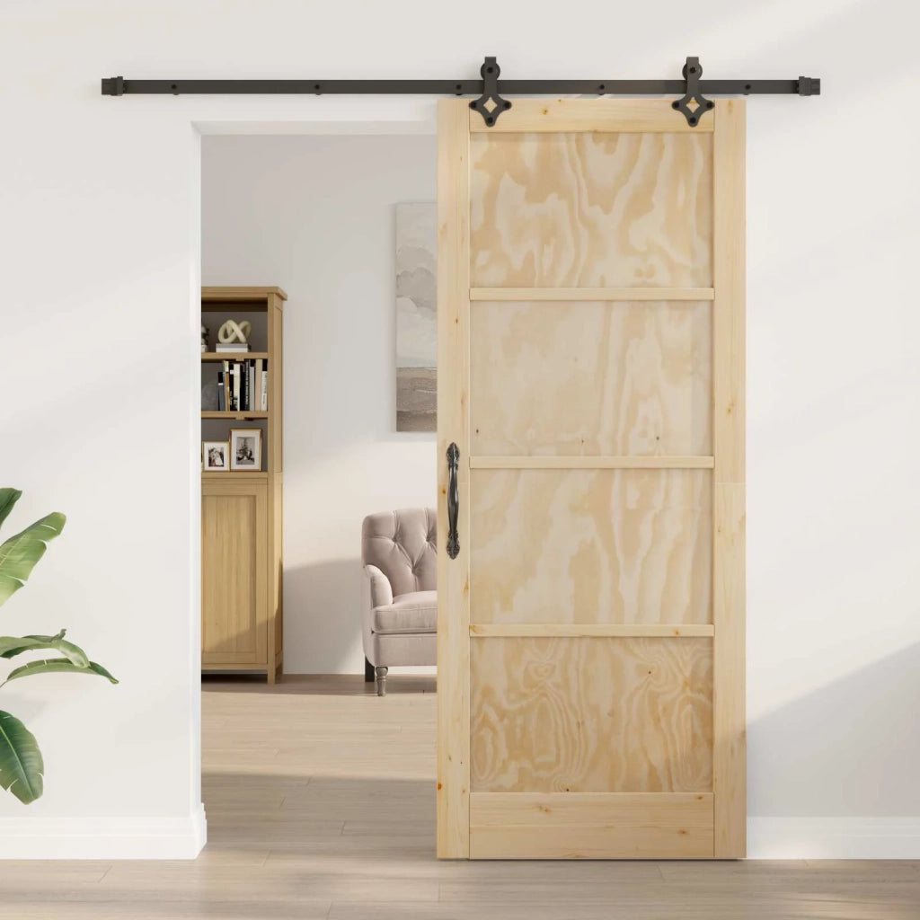 Porta scorrevole Naturale e Nero 86 x 211 cm 3445520