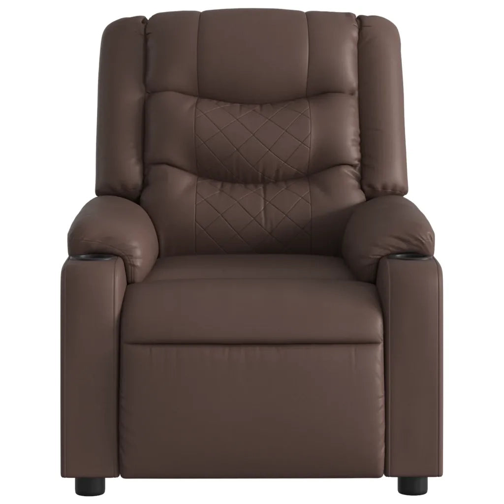 Poltrona Reclinabile Marrone in Similpelle 374121
