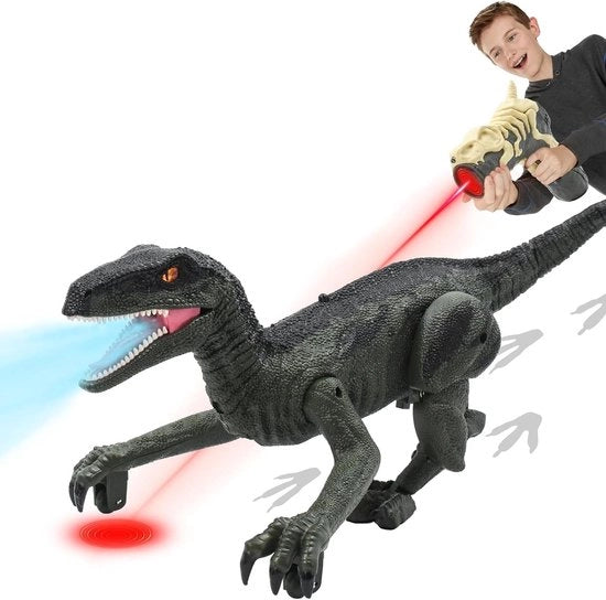 Dinosauro elettrico con rumore e telecomando - Luce, nebbia e occhi 3D
