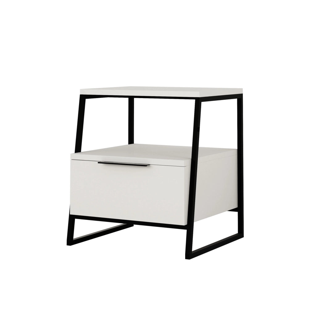 Comodino in legno "Pal" - 45 x 40 x 50 cm - Bianco