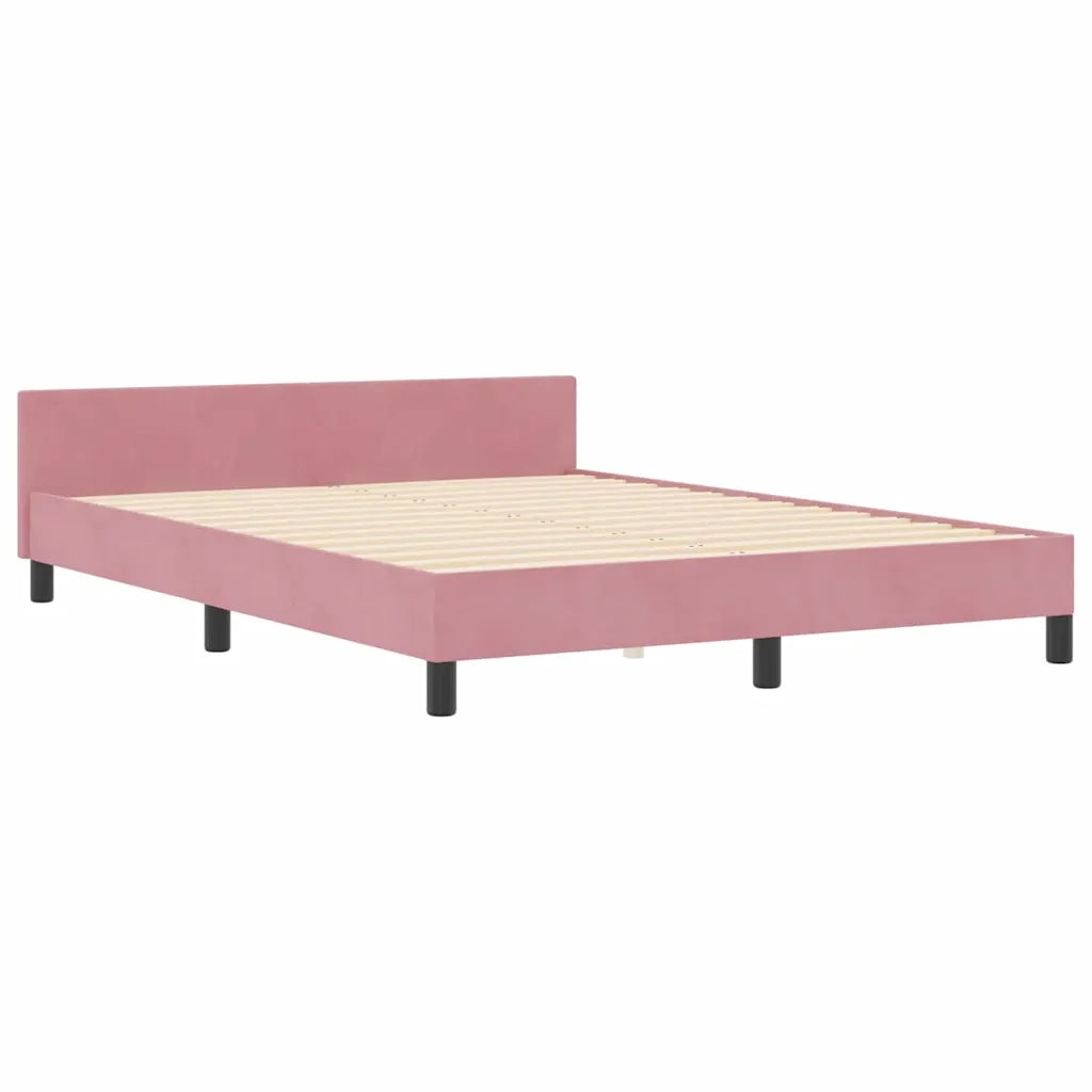 Letto a molle con testiera Rosa 180 x 200 cm Velluto 3345028