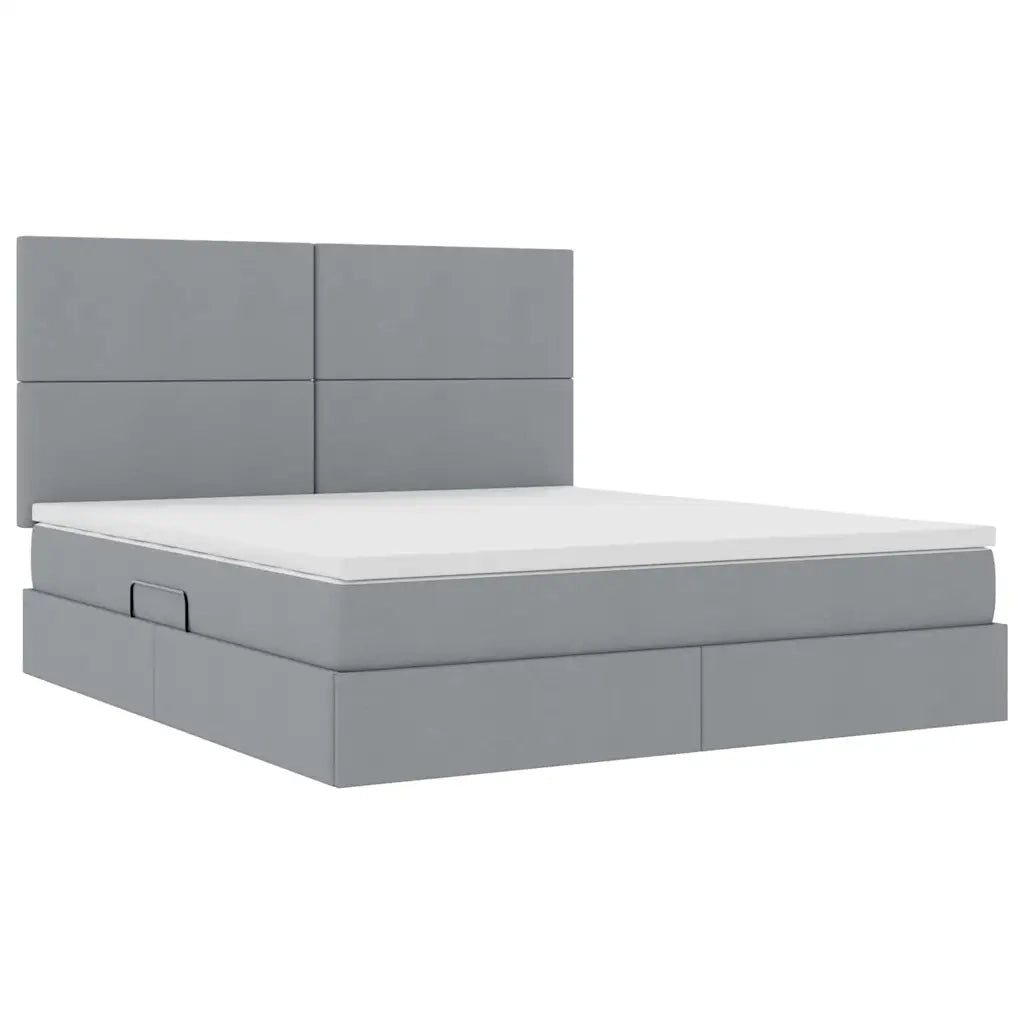 Letto con contenitore e materasso Grigio chiaro 160 x 200 cm