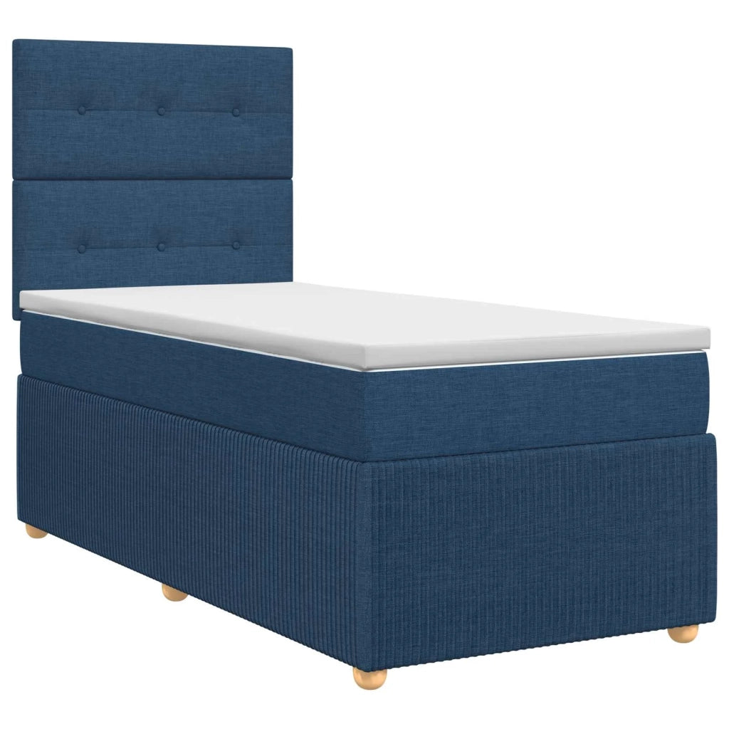 Letto box spring con materasso Blu 100 x 200 cm Tessuto 3454332