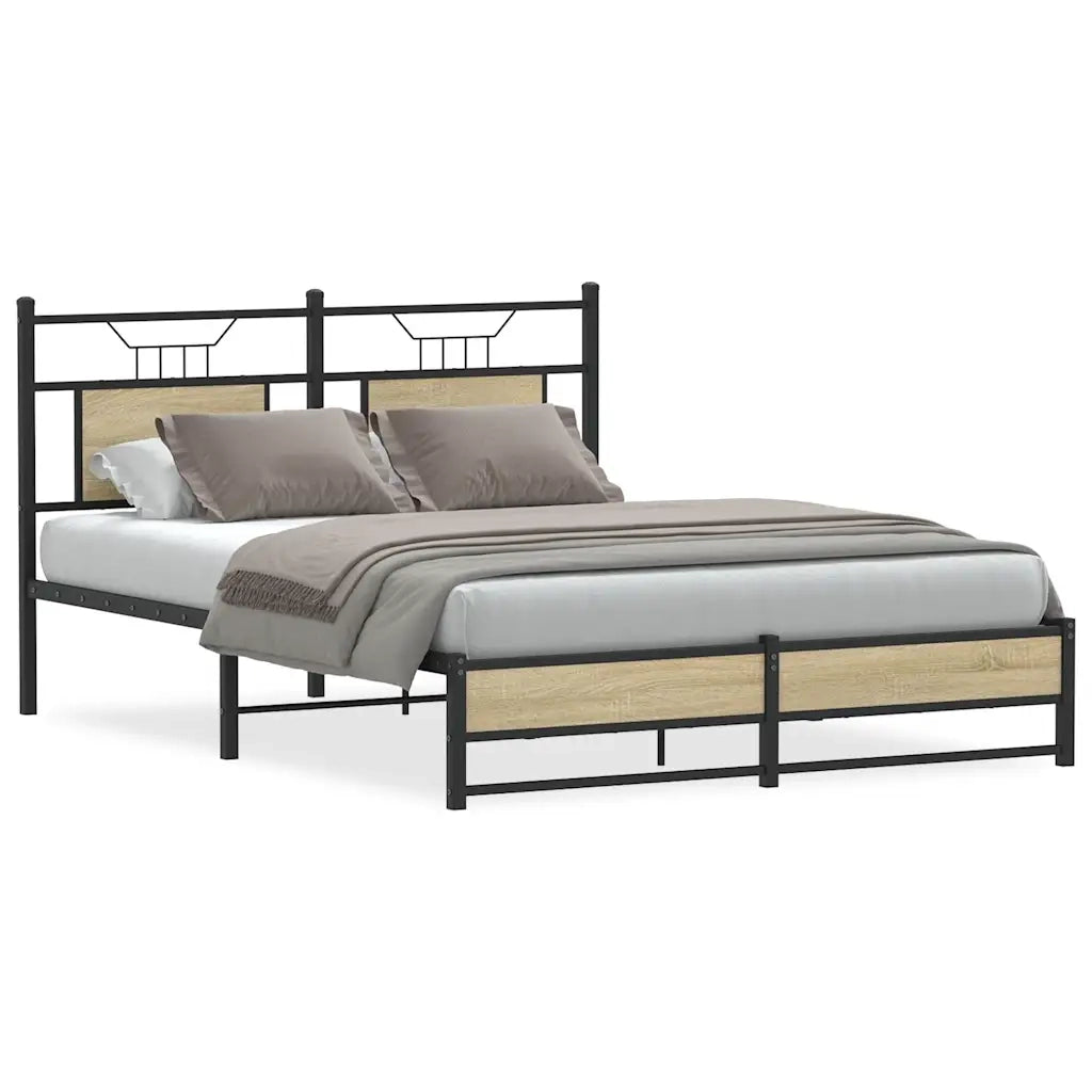 Giroletto senza Materasso-Struttura Letto Rovere Sonoma 140x190cm in Truciolato 756756