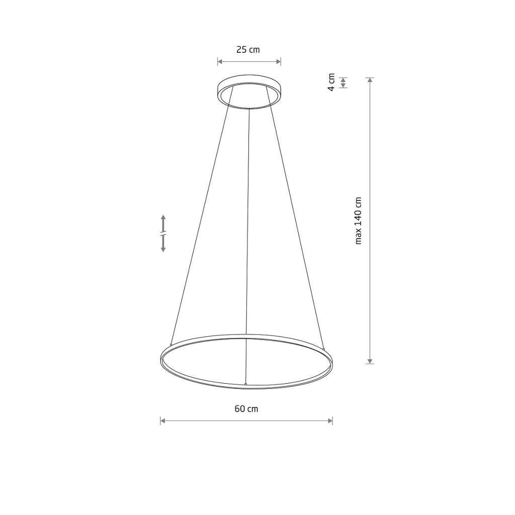 Lampada a sospensione Nowodvorski Circolo M nera LED 3000K
