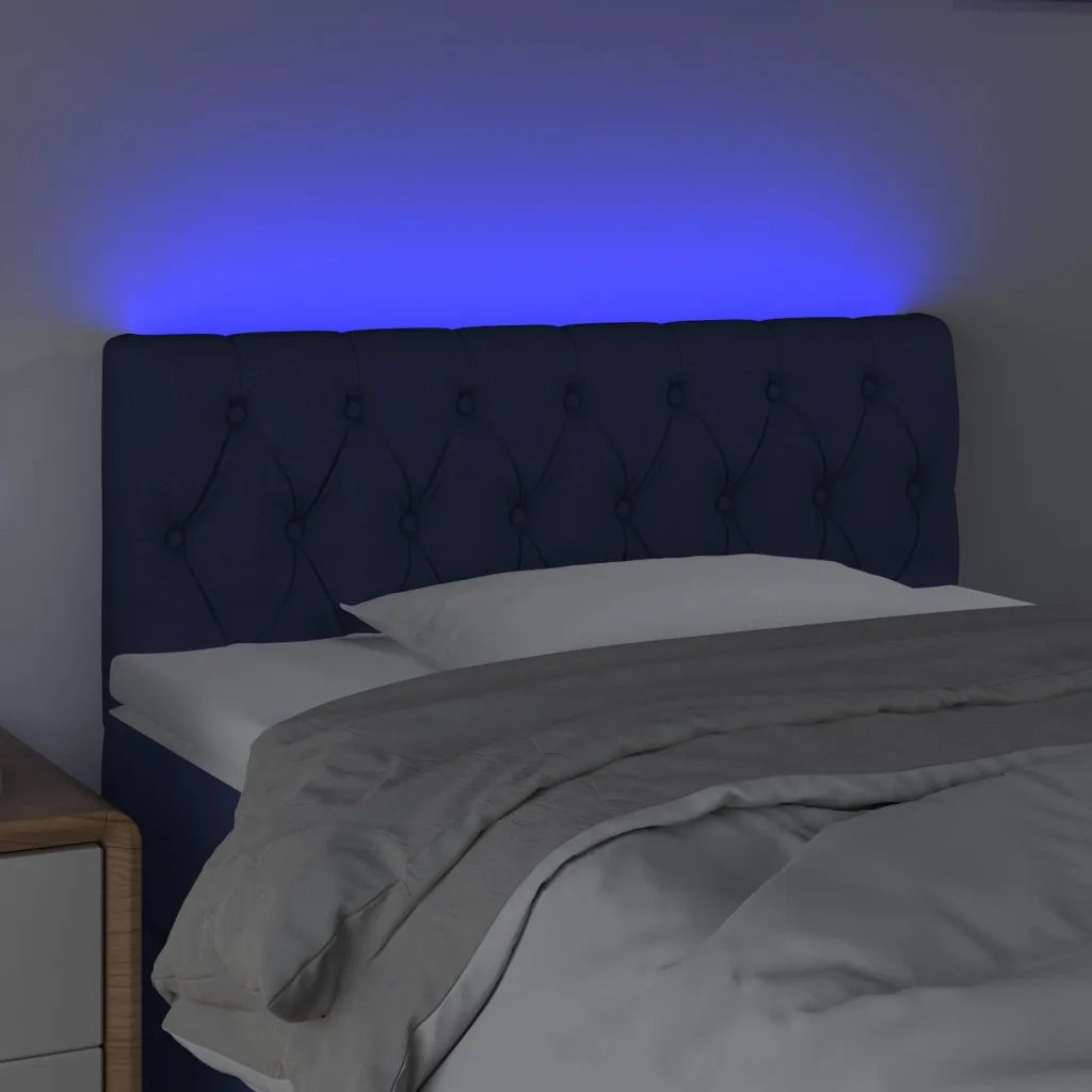 Testiera a LED-Testata con LED Blu 100x7x78/88 cm in Tessuto
