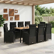 Set da pranzo per esterni 9 pz Nero 3422275
