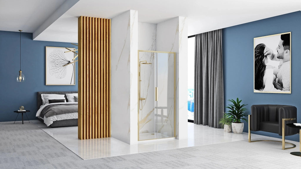 Porta Doccia Rea Rapid Slide 140 Gold Brush
