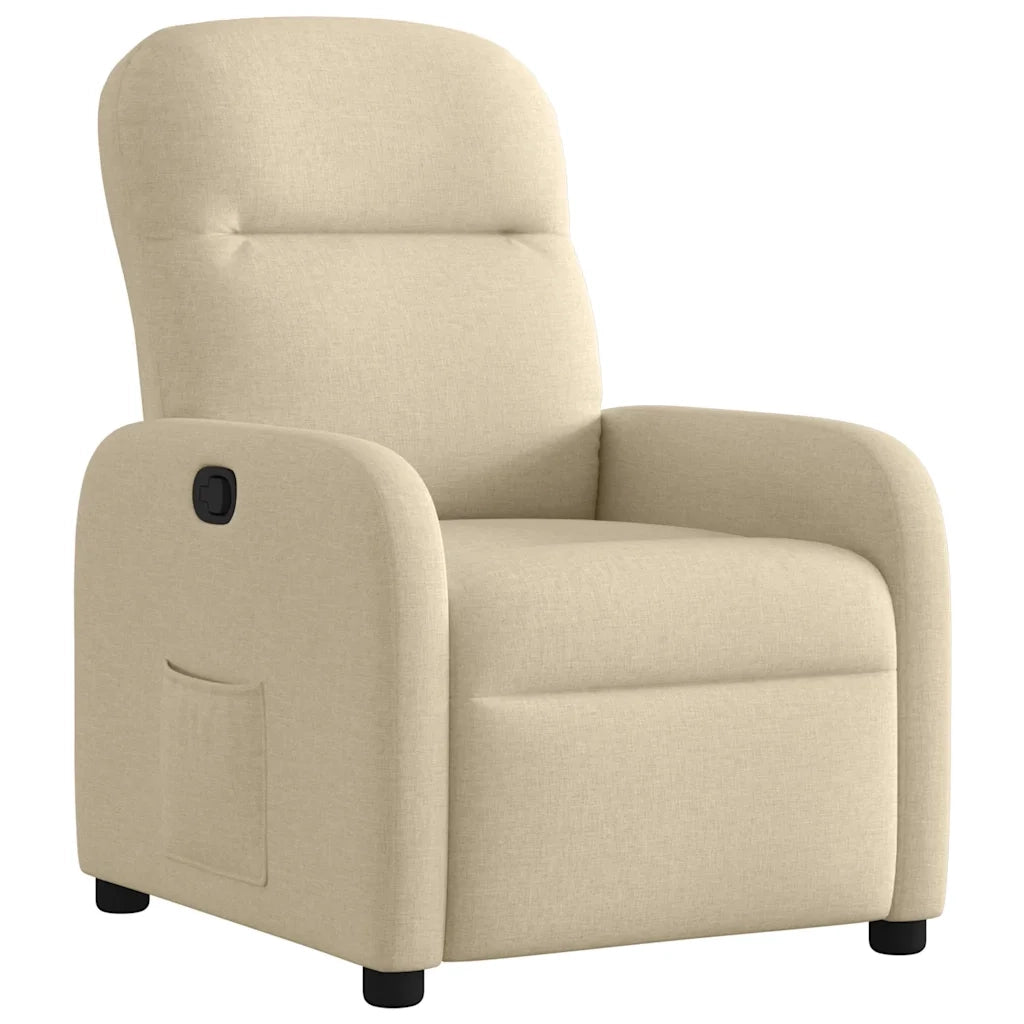 Poltrona | Sedia Relax Reclinabile in Tessuto Crema