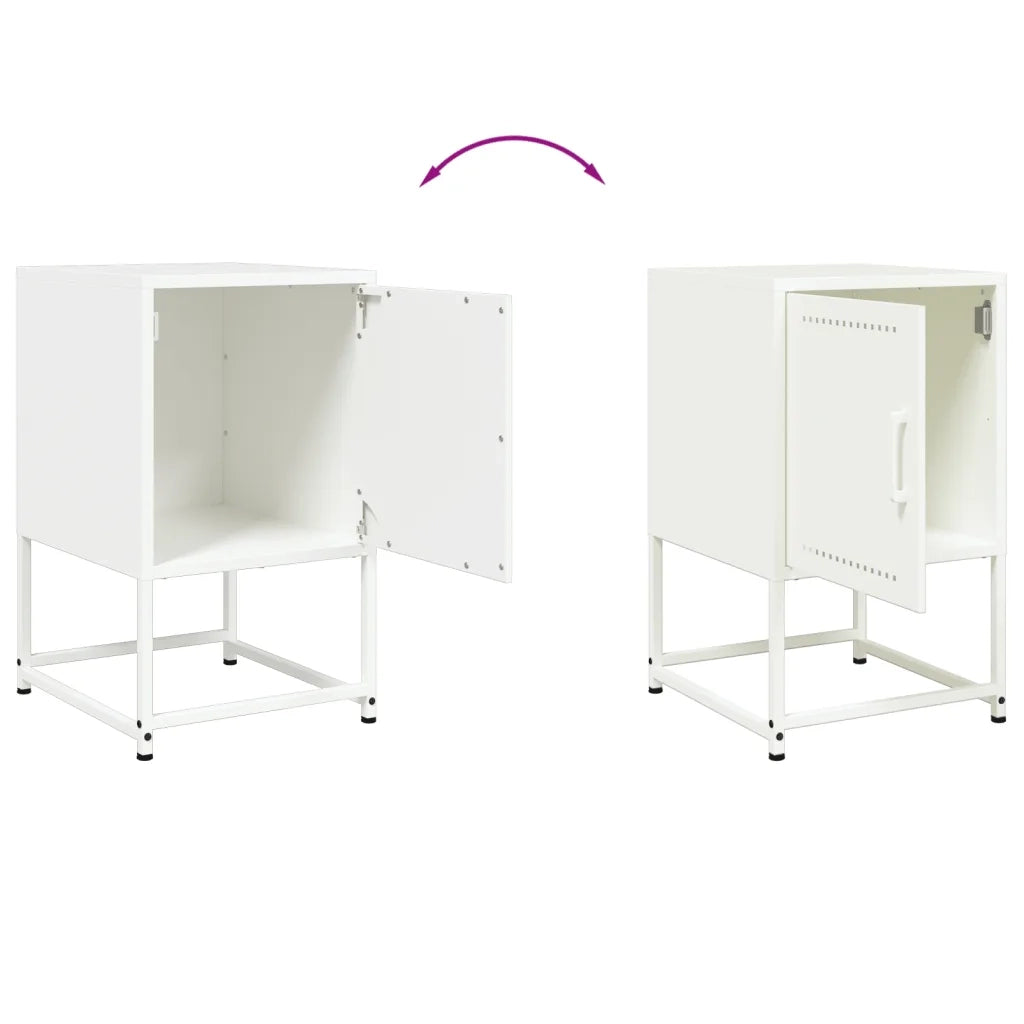 Comodini 2 pz Bianchi 36x39x60,5 cm in Acciaio 846457
