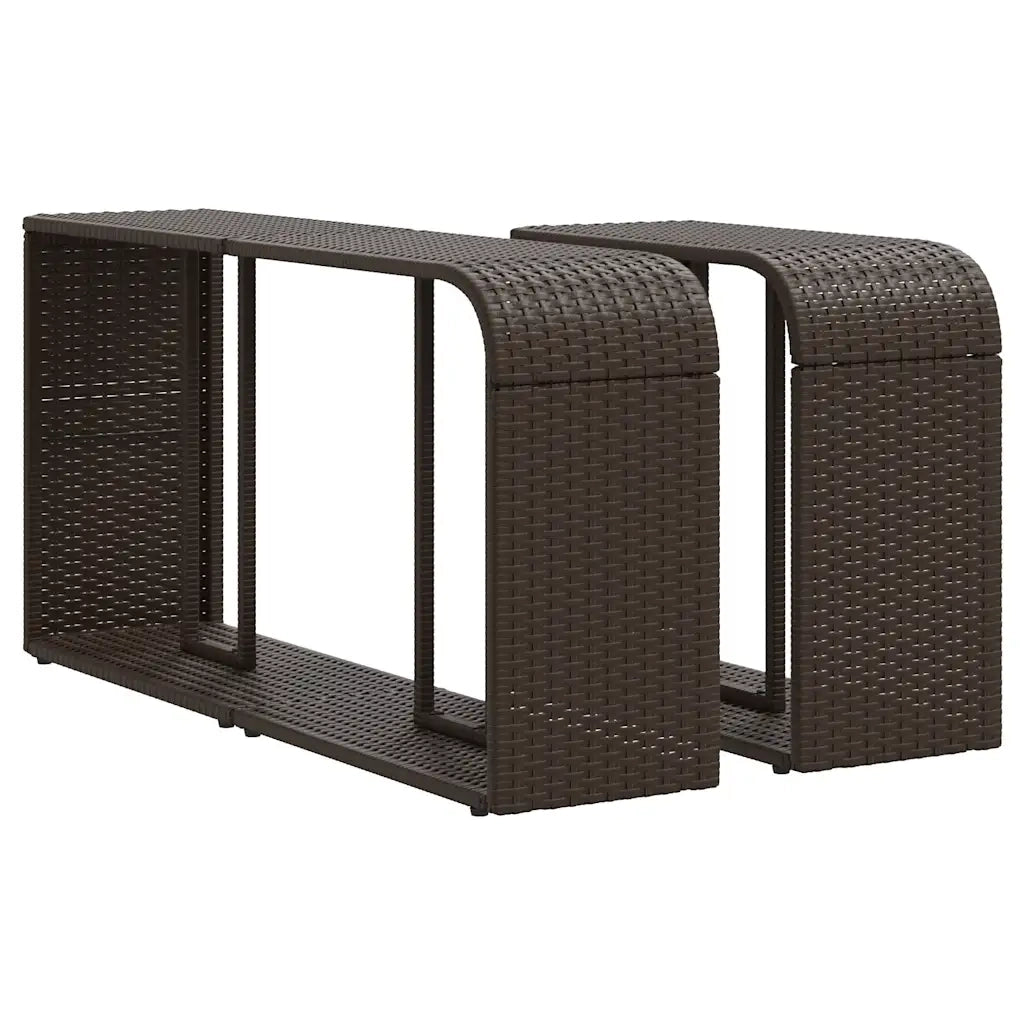 Set Divani da Giardino 11 pz con Cuscini Polyrattan Marrone 3274586