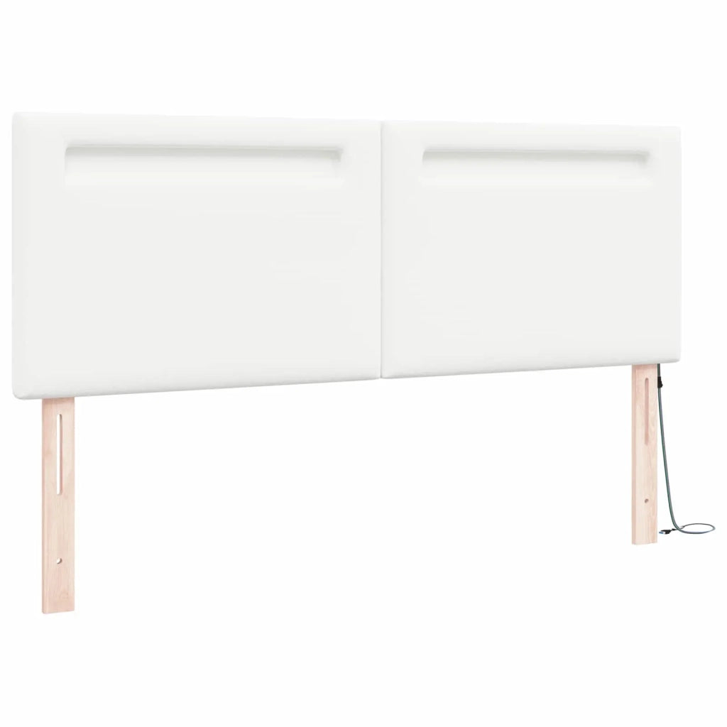 Testiera | Testata LED Bianco 160 cm Pelle Sintetica