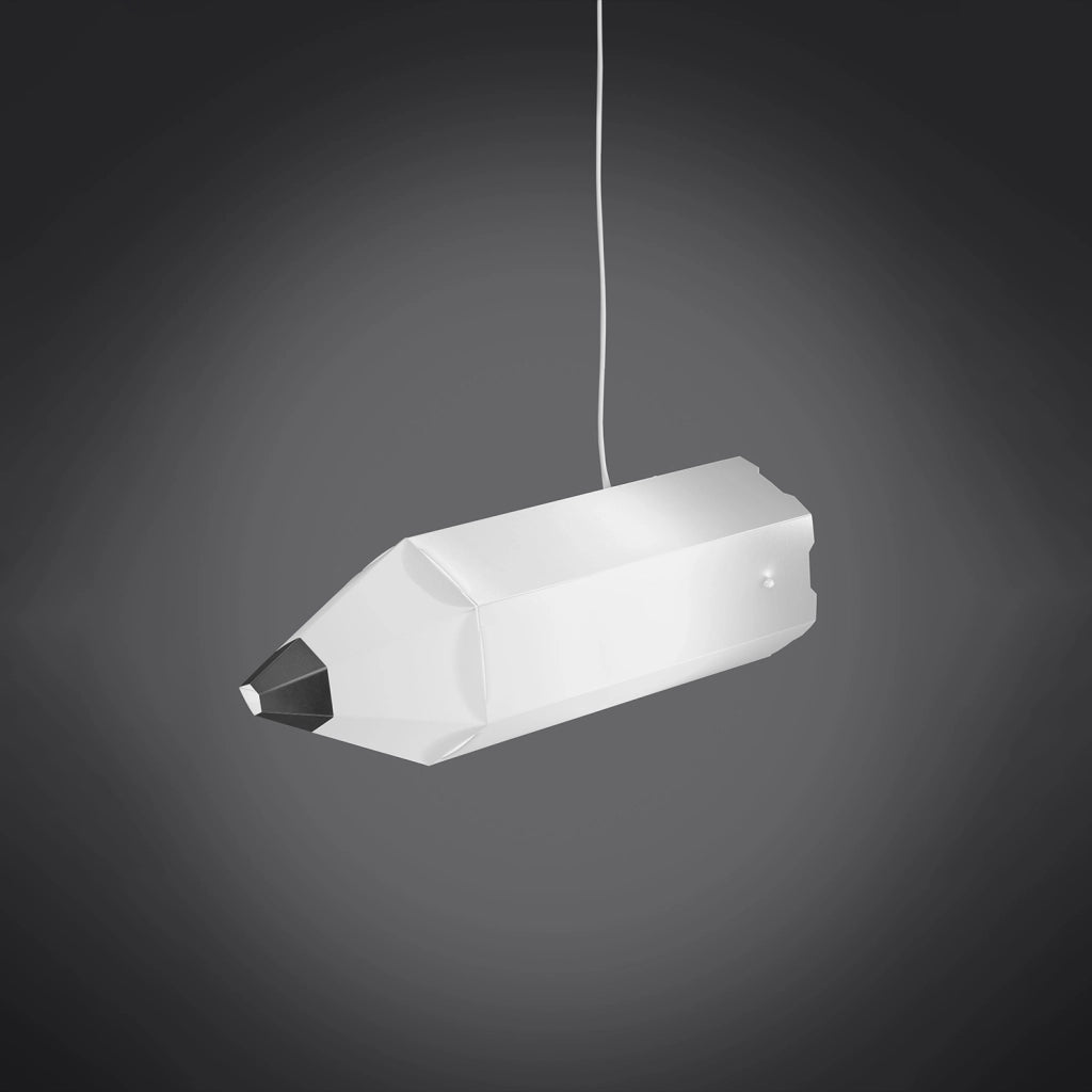Sospensione Moderna Pin Pen Polilux ® Bianco Con Punta Nera 1 Luce E27