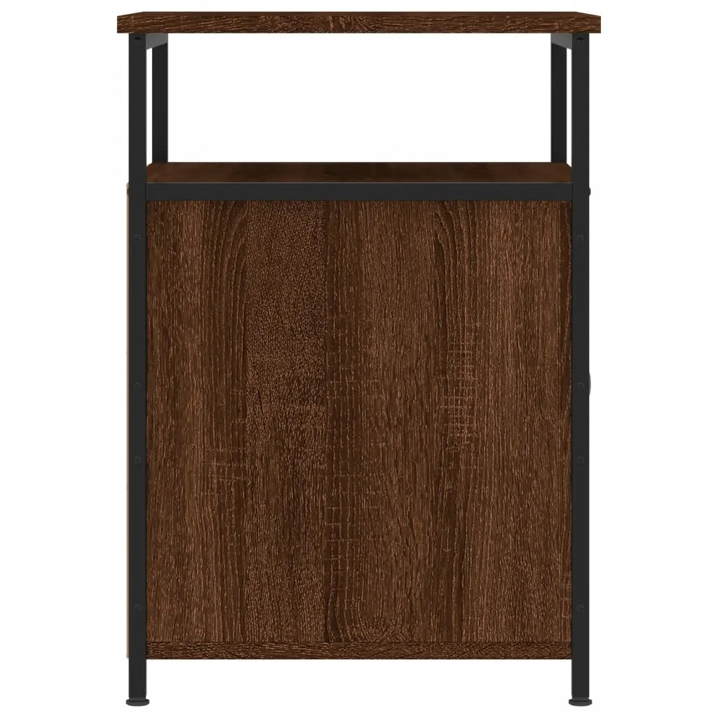 Comodini Rovere Marrone 2 pz-Set di 2 Tavolino da notte 40x42x60 cm Legno Multistrato 234939