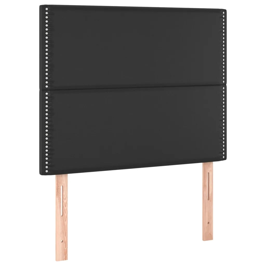 Giroletto a Molle con Materasso e LED Nero 90x190 cm Similpelle