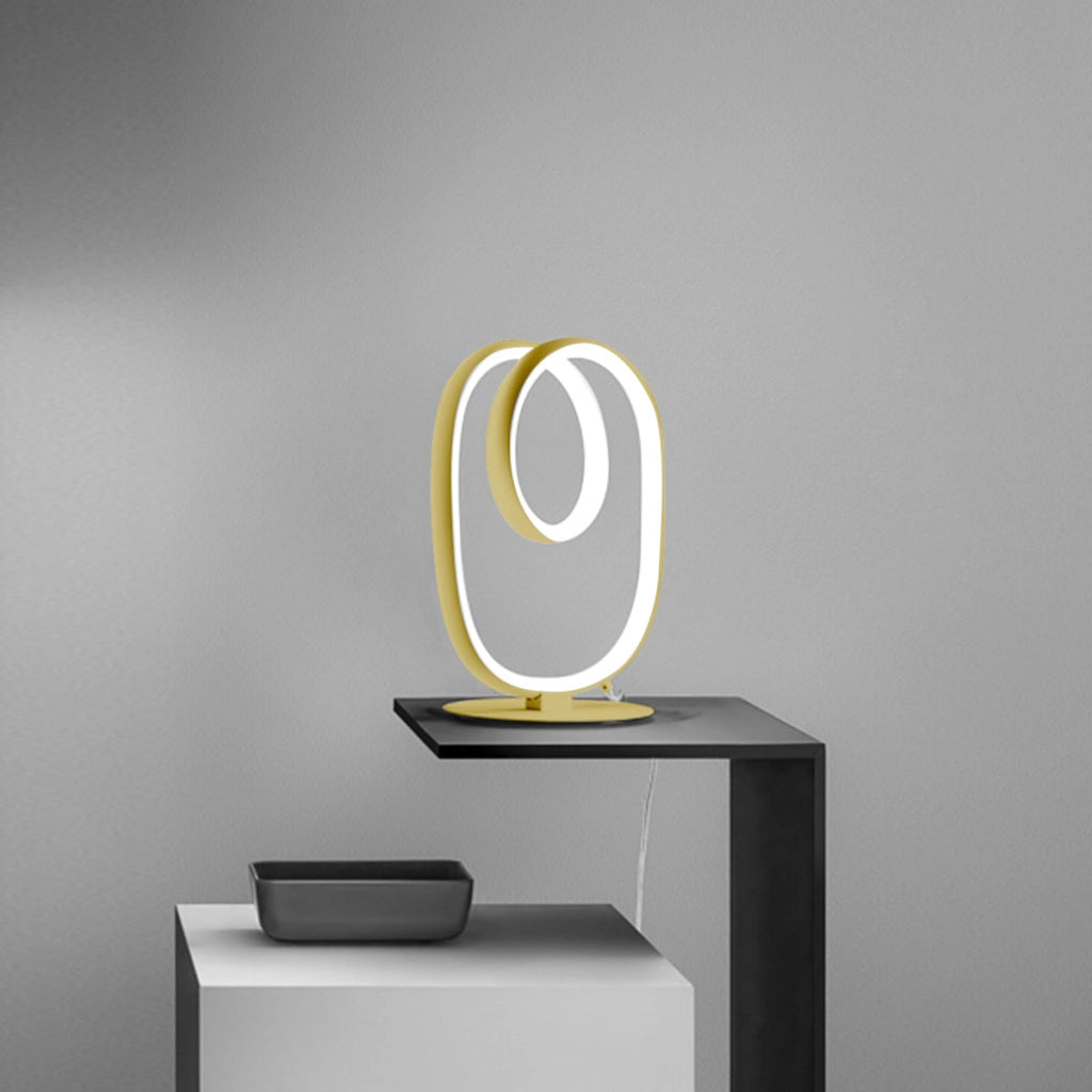 Lampada da tavolo Diva L Oro - Abat-jour LED 17W 3000K 780lm in alluminio e silicone, Diffusione 360 gradi, Dimmerabile integrato - Gealuce
