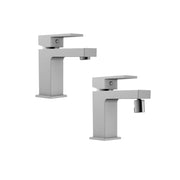 Set miscelatore lavabo e bidet senza scarico in ottone cromato | Grace