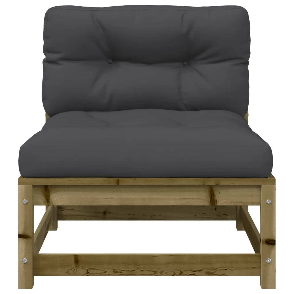 Divano da Giardino Senza Braccioli con Cuscini e Poggiapiedi-Sofa da Giardino-Divano da esterno 427610