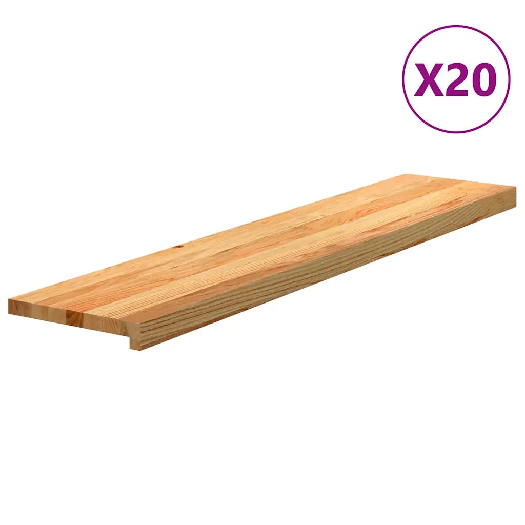 Gradini 20 pz Marrone Chiaro 120x30x2 cm Legno Massello Rovere 3283012