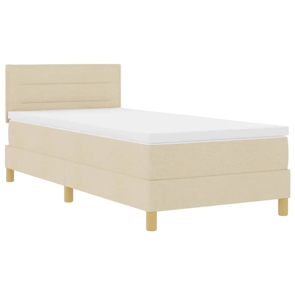 Letto a Sorgente LED con strisce LED Crema 100 x 200 cm Tessuto 3342343