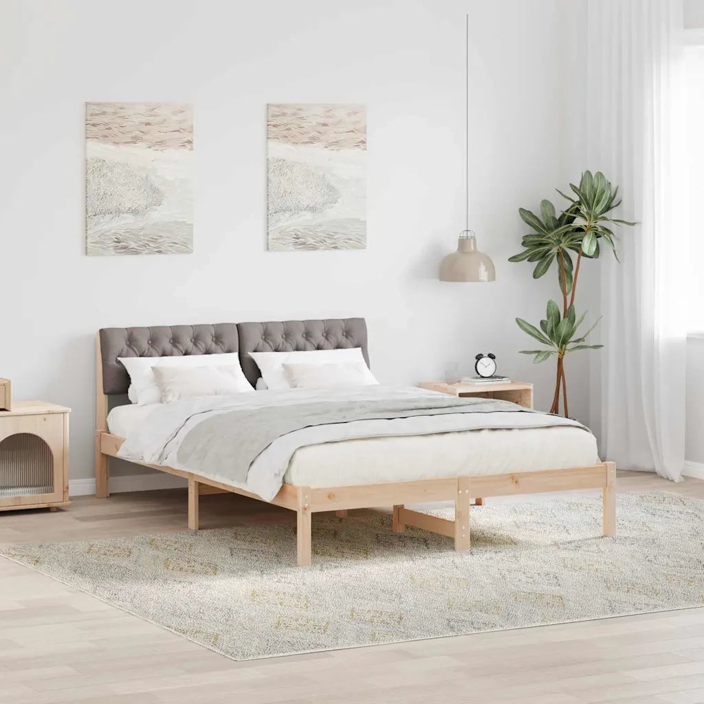 Struttura del Letto con testiera Marrone e taupe 150 x 200 cm 878602