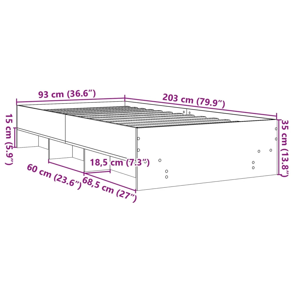 Giroletto Nero 90x200 cm in Legno Multistrato 3295675