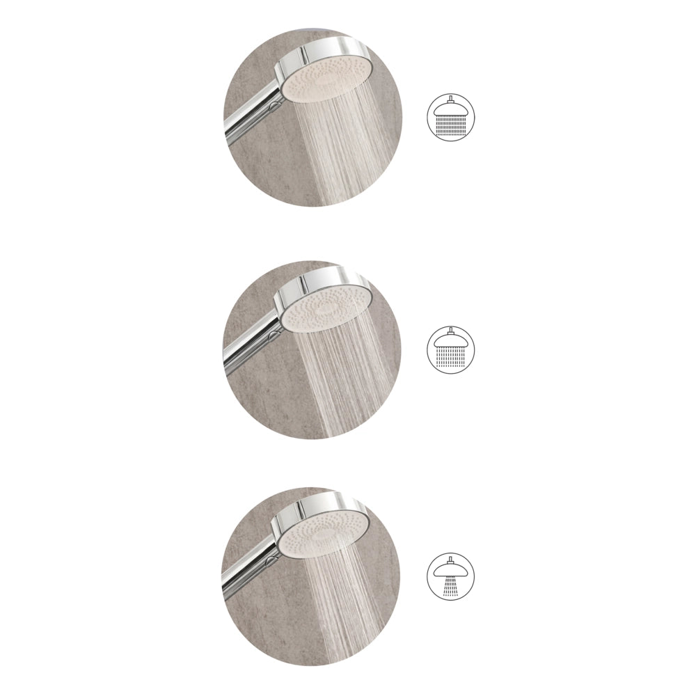 Set doccia con tubo 4 modalità di spruzzo Metallo argento classico moderno