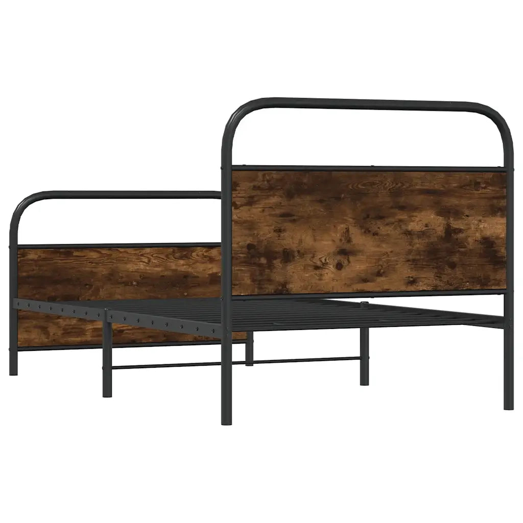 Giroletto senza Materasso-Struttura Letto Rovere Fumo 107x203 cm in Truciolato 997155