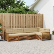 Set di divani da esterno con cuscino 5 pcs Naturale e Beige 3383361