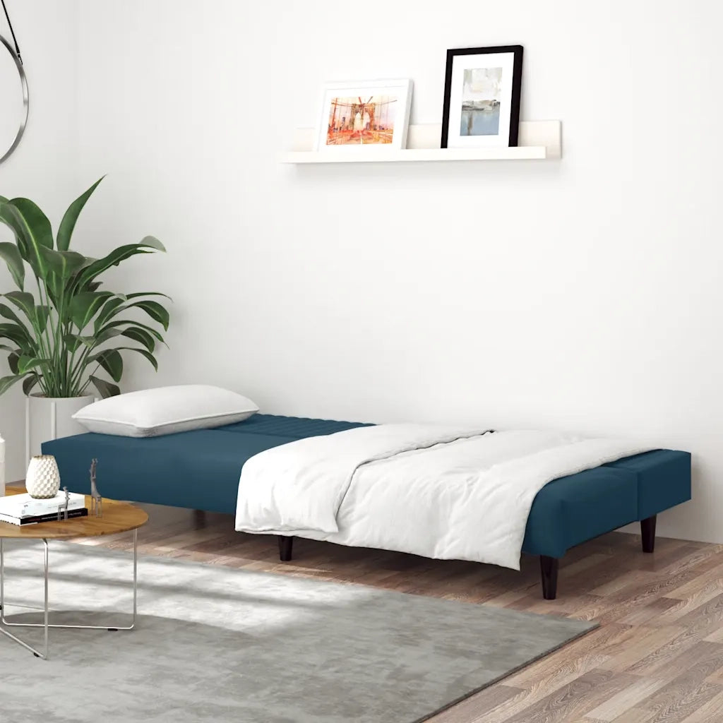 Divano Letto a 2 Posti-Sofa Letto 2 Posti-Daybed Blu in Velluto 669235