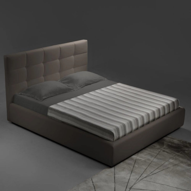 Letto singolo con contenitore Napoli tortora